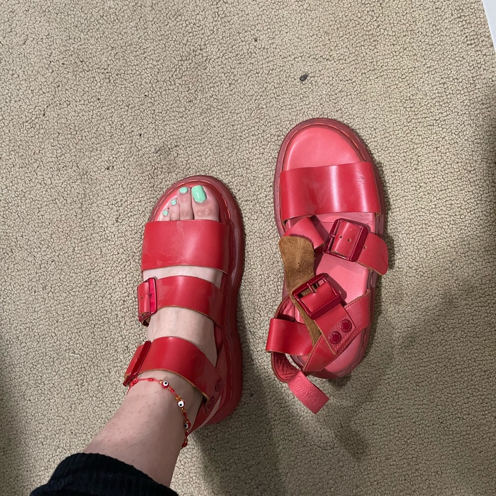 Red Dr.Marten Sandals